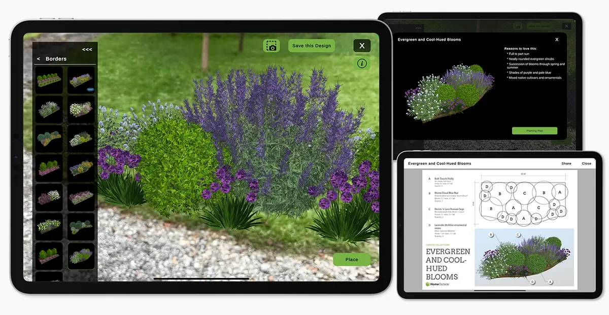 Home Outside app — native plant garden planting plan